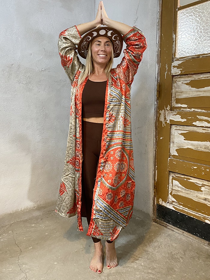 Kimono VÄNDBAR återvunnet silke Nr 136