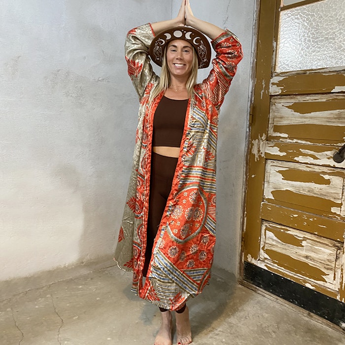 Kimono VÄNDBAR återvunnet silke Nr 136