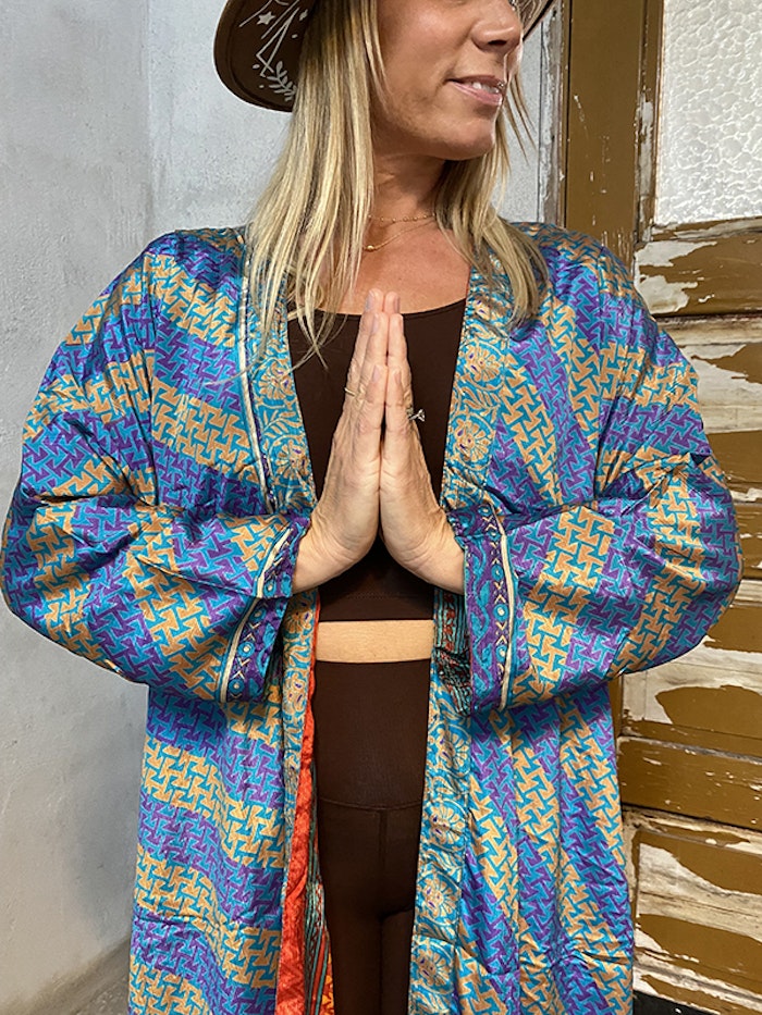 Kimono VÄNDBAR återvunnet silke Nr 135