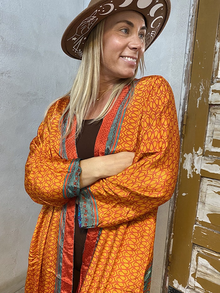 Kimono VÄNDBAR återvunnet silke Nr 135