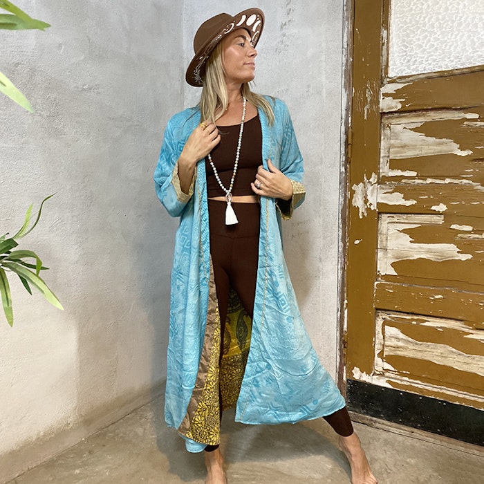 Kimono VÄNDBAR återvunnet silke Nr 134