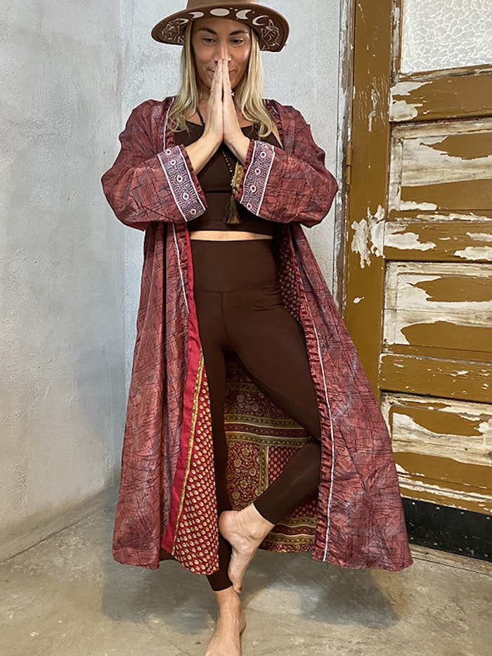 Kimono VÄNDBAR återvunnet silke Nr 132