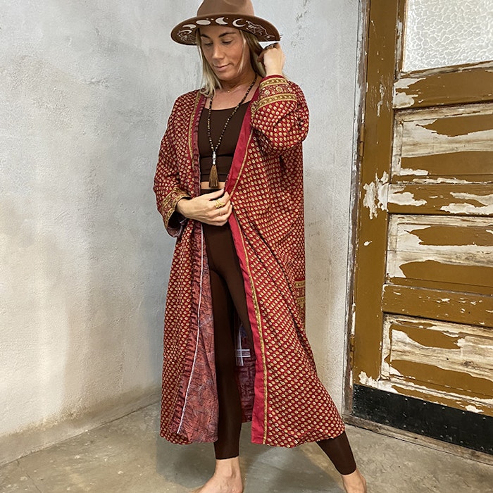 Kimono VÄNDBAR återvunnet silke Nr 132