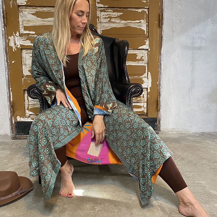 Kimono VÄNDBAR återvunnet silke Nr 126