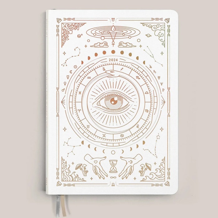Kalender 2024 Astrological Planner White Leather A5 - Magic of I