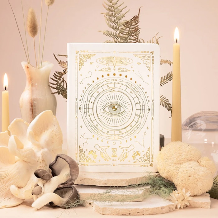 Kalender 2024 Astrological Planner White Leather A5 - Magic of I