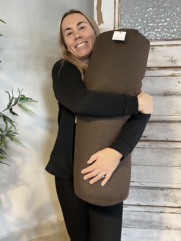 Yogabolster linne Mörkbrun - Heppa Design