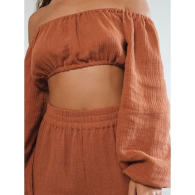 Topp Hampa Puffy off shoulder Cinnamon - Studio K