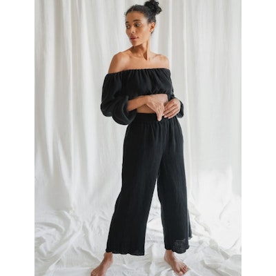 Topp Hampa Puffy off shoulder Black - Studio K