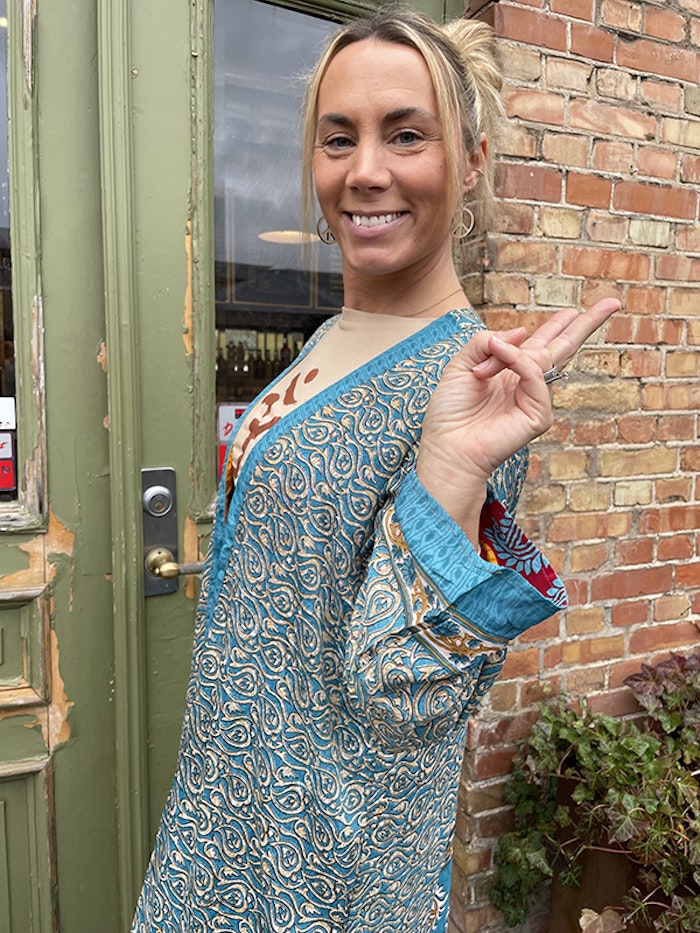 Kimono VÄNDBAR återvunnet silke Nr 140