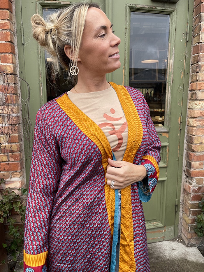 Kimono VÄNDBAR återvunnet silke Nr 140