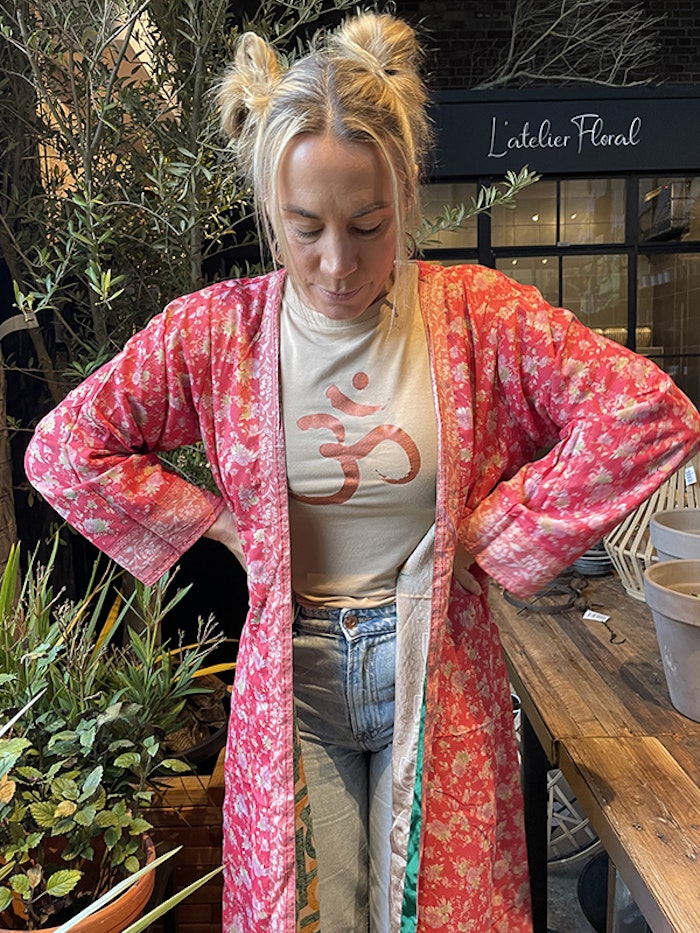 Kimono VÄNDBAR återvunnet silke Nr 155