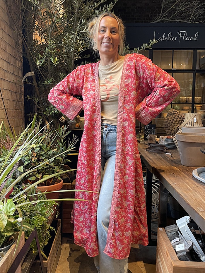 Kimono VÄNDBAR återvunnet silke Nr 155