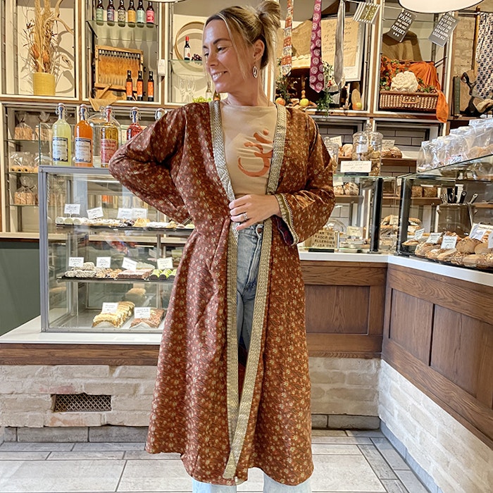 Kimono VÄNDBAR återvunnet silke Nr 153