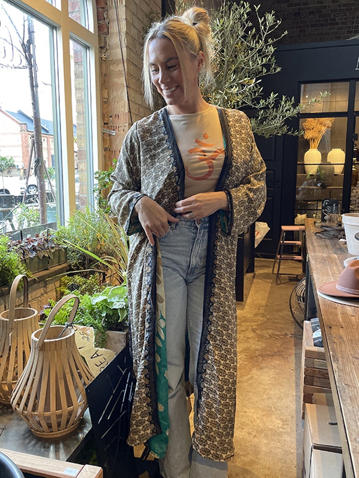 Kimono VÄNDBAR återvunnet silke Nr 160