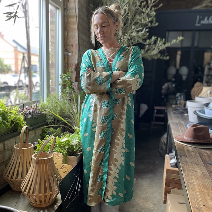 Kimono VÄNDBAR återvunnet silke Nr 160
