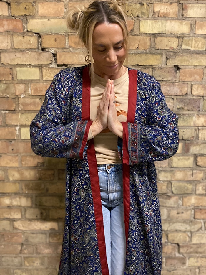 Kimono VÄNDBAR återvunnet silke Nr 163