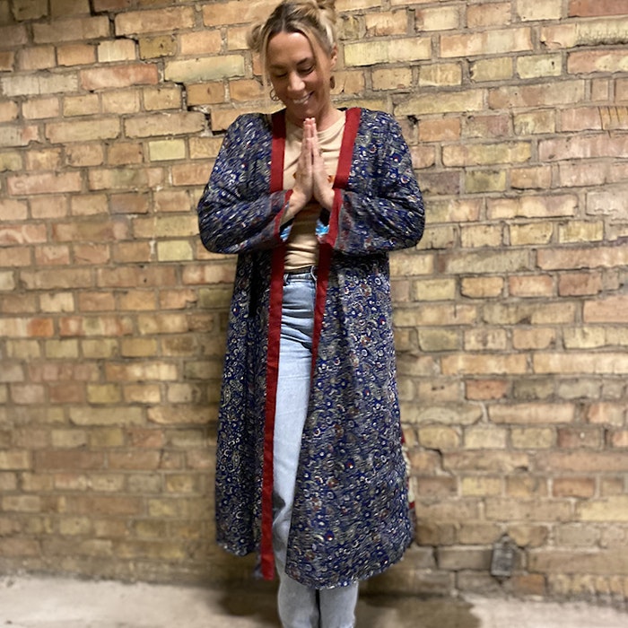 Kimono VÄNDBAR återvunnet silke Nr 163