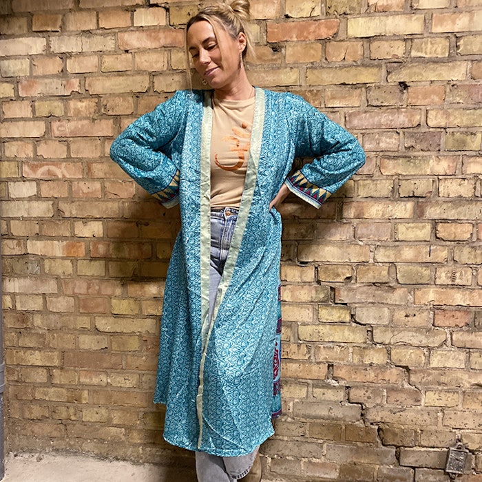 Kimono VÄNDBAR återvunnet silke Nr 162