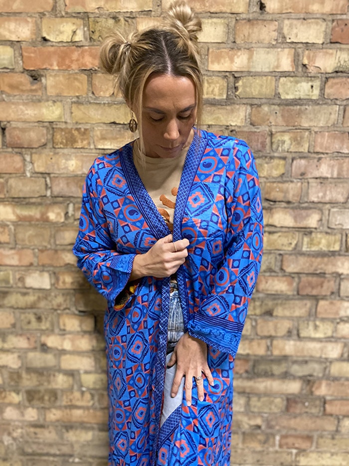 Kimono VÄNDBAR återvunnet silke Nr 161