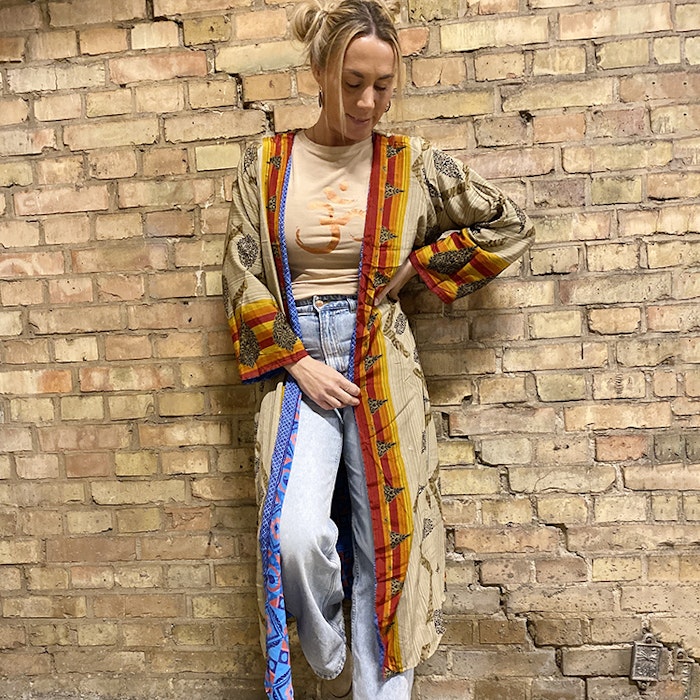 Kimono VÄNDBAR återvunnet silke Nr 161