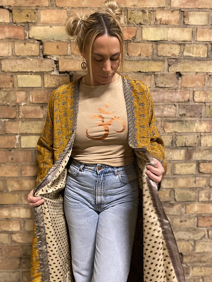 Kimono VÄNDBAR återvunnet silke Nr 187