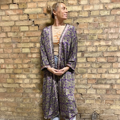 Kimono VÄNDBAR återvunnet silke Nr 182