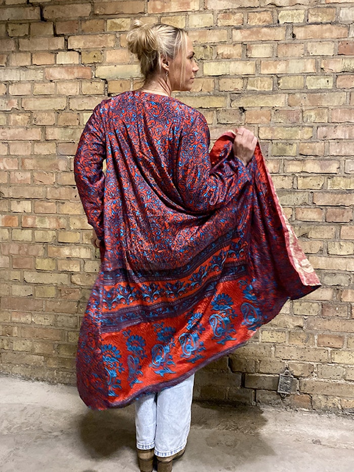 Kimono VÄNDBAR återvunnet silke Nr 180