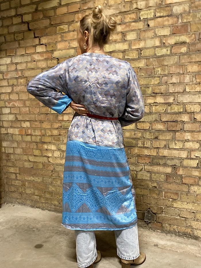 Kimono VÄNDBAR återvunnet silke Nr 173