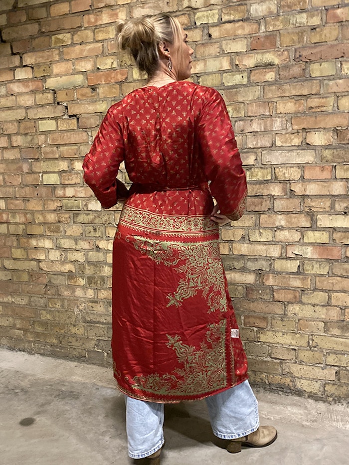 Kimono VÄNDBAR återvunnet silke Nr 173