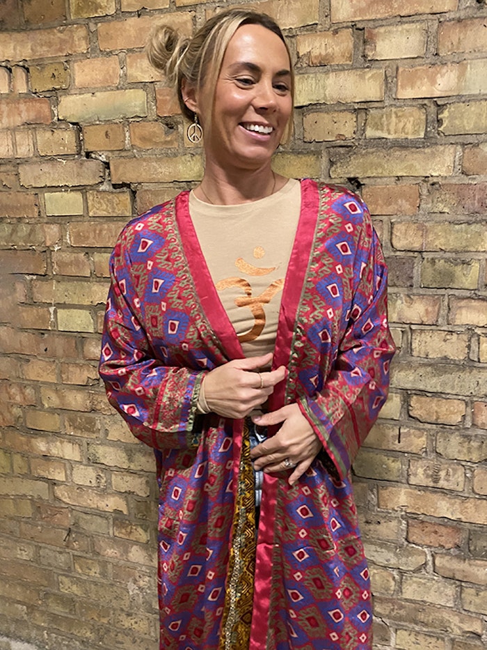 Kimono VÄNDBAR återvunnet silke Nr 196