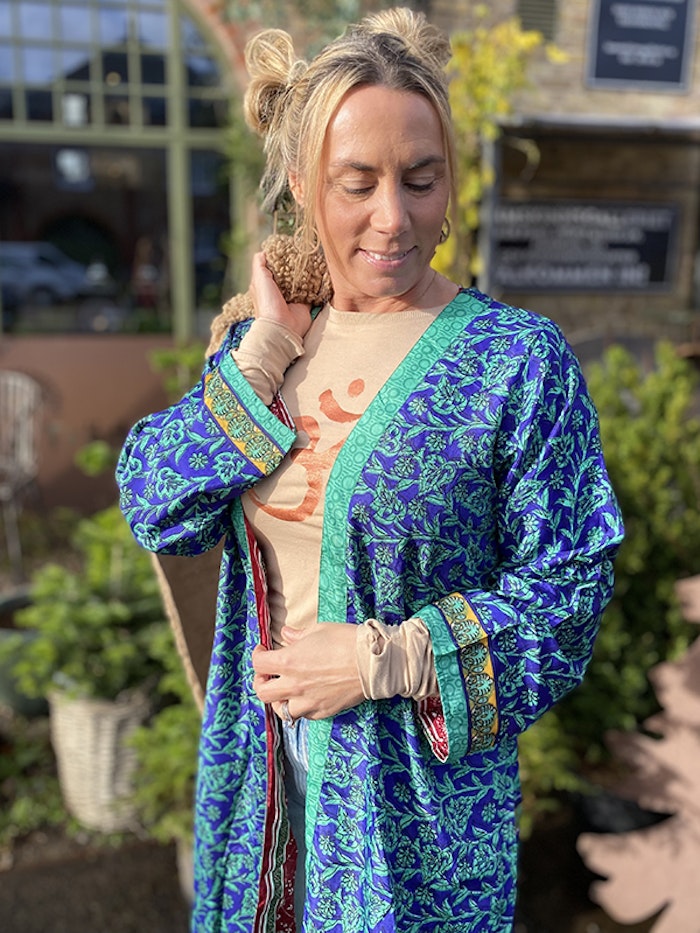 Kimono VÄNDBAR återvunnet silke Nr 192