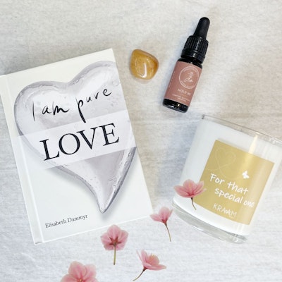Pure Love Kit - bok, ljus, kristall, yogaolja