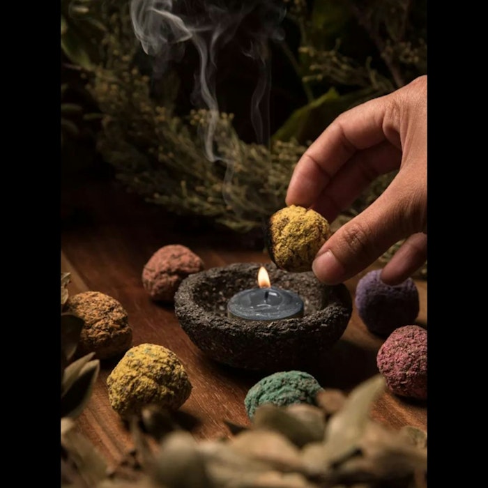 Chakra Balance Kit-bok, rökelse, Rökelsehållare/Sahumador