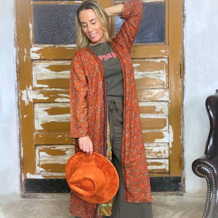 Kimono VÄNDBAR återvunnet silke Nr 210