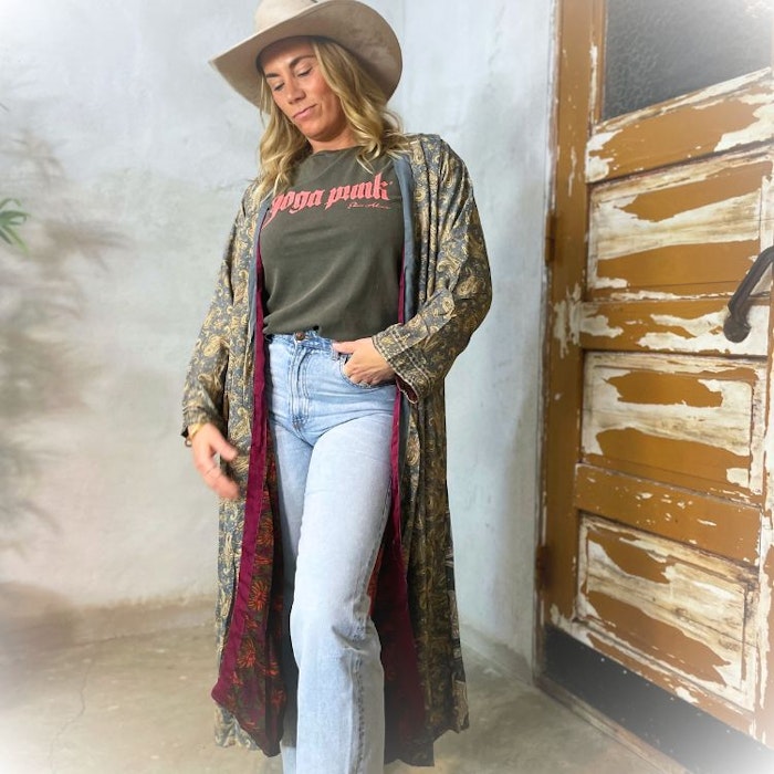 Kimono VÄNDBAR återvunnet silke Nr 214