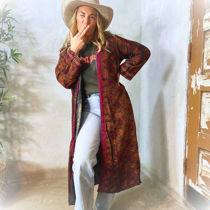 Kimono VÄNDBAR återvunnet silke Nr 214