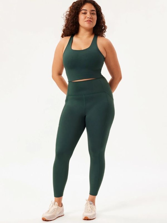 Yogaleggings Pocket High Rise 7/8 Moss - Girlfriend Collective