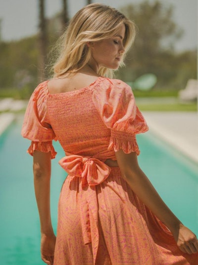 Topp Peach Paradise Print Top - Jaase