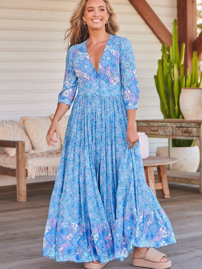 Klänning Blue Pompeii Berry Maxi dress - Jaase