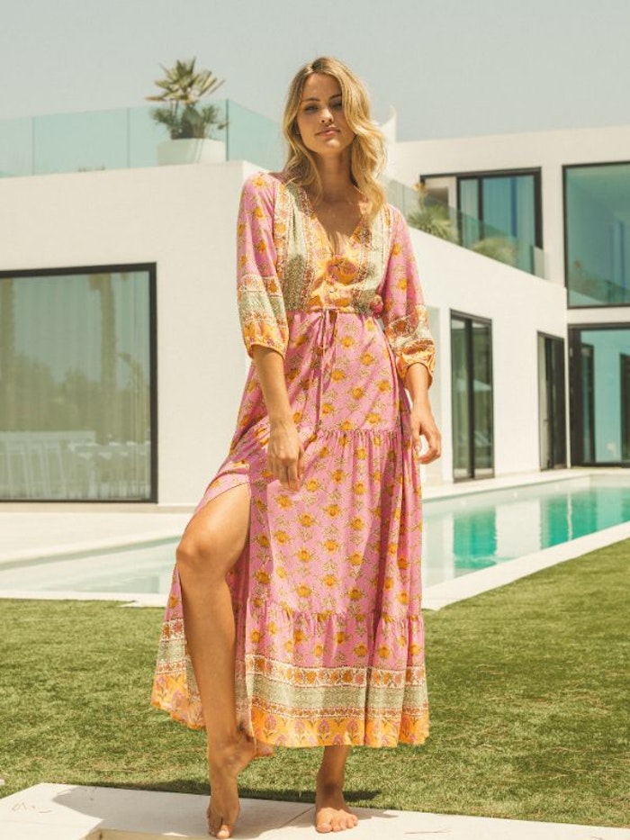 Klänning Pink Charm print Tessa Maxi dress - Jaase