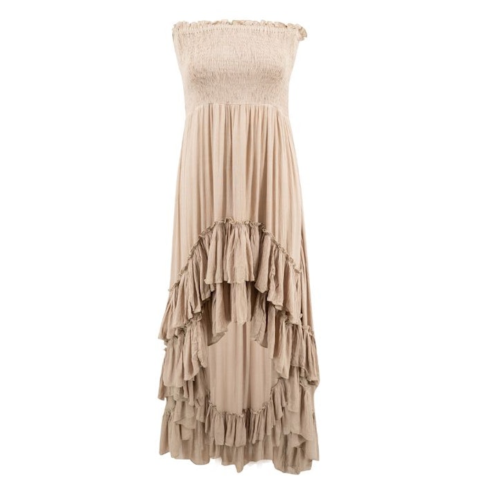 Klänning Gypsy Dress Taupe - Ibz Mode
