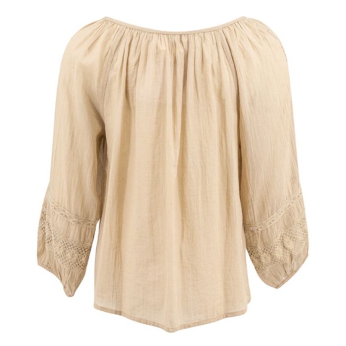 Blus Lace blouse taupe - Ibz Mode