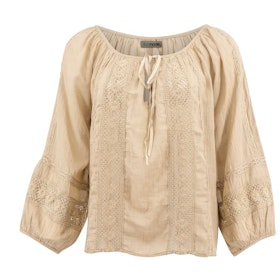 Blus Lace blouse taupe - Ibz Mode
