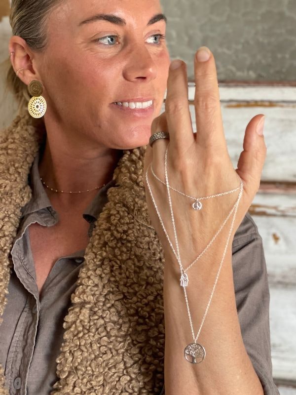 Halsband äkta silver Hamsa Mini
