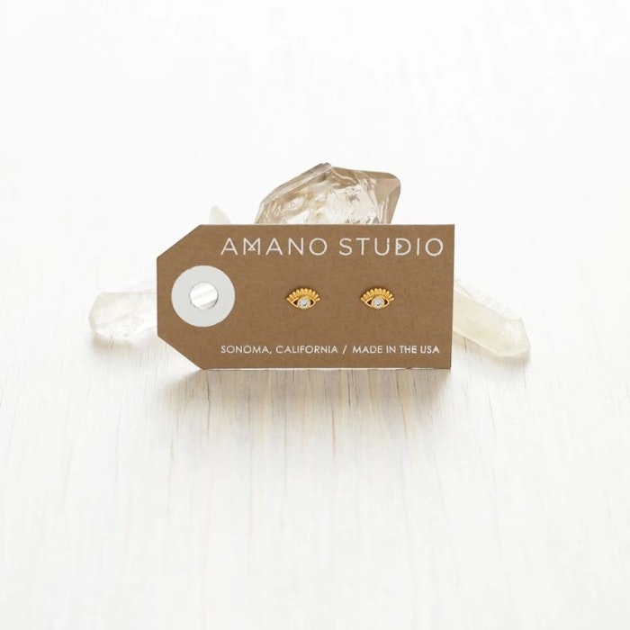 Örhänge Eye studs crystal - Amano Studio