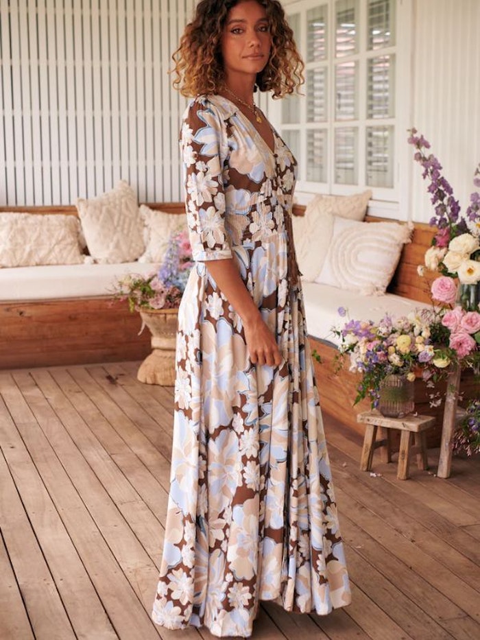 Klänning Calypso Blue print Indiana Maxi dress - Jaase