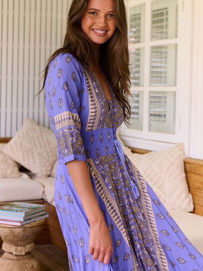 Klänning Jacaranda print Indiana Maxi dress - Jaase