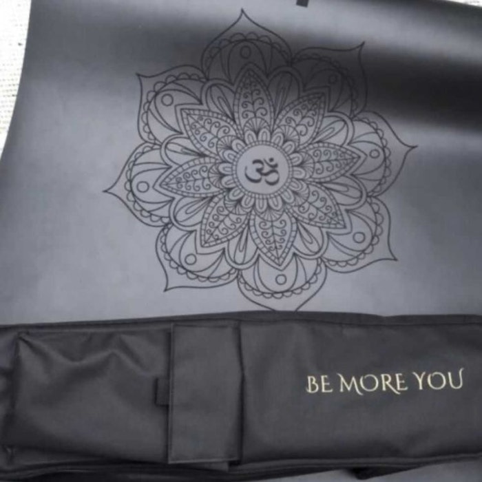 Yogamatta Mandala Black 183x61 cm 4 mm + Yogaväska - Vackraliv Yoga