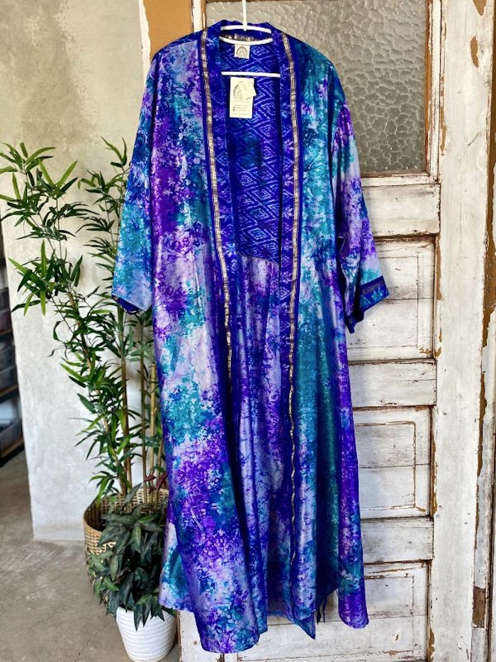 Kimono Durga återvunnen sari Nr 4